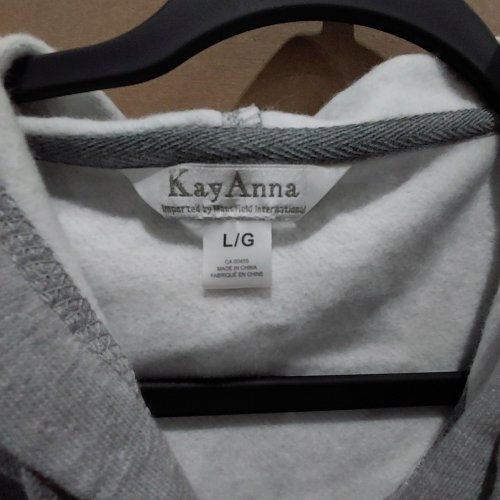 WOMEN'S KAY ANNA ZIP-UP HOODIE SWEATSHIRT ROBE - LARGE - GRAY image 3
