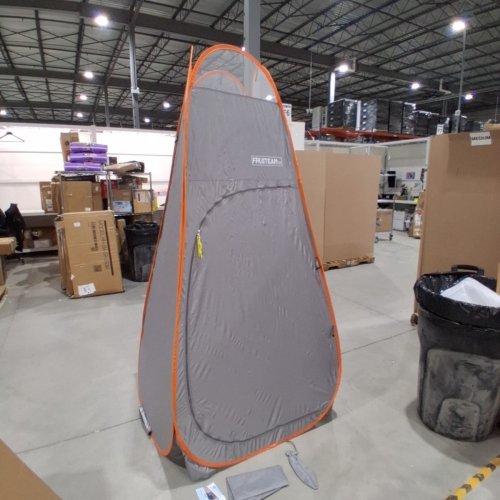 FRUITEAM POP UP PORTABLE PRIVACY CHANGING /SHOWER TENT - 47" X 47" X 76" - GREY/ORANGE image 2