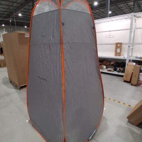 FRUITEAM POP UP PORTABLE PRIVACY CHANGING /SHOWER TENT - 47" X 47" X 76" - GREY/ORANGE image 3