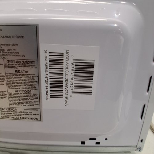 DANBY COUNTERTOP MICROWAVE - 0.7 CU. FT. - WHITE (MODEL: DBMW0721BWW) image 6