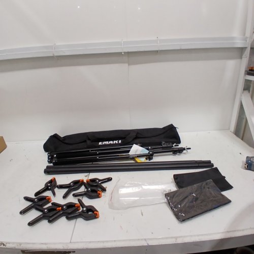 EMART STUDIO ADJUSTABLE PHOTO BACKDROP STAND KIT - 7FT X 10FT - BLACK (MODEL: EM-BS2030) image 2