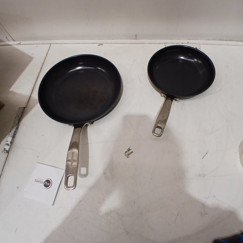 2PC GREENPAN CERAMIC CHATHAM PRIME MIDNIGHT NONSTICK FRYING PAN SKILLET SET - 8" & 10" - BLACK (MODEL:CC002675-001) image 2