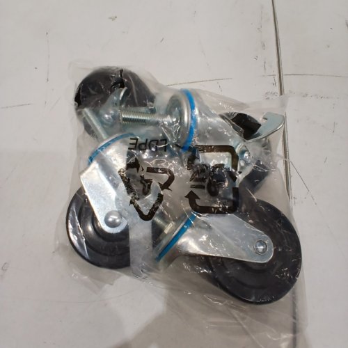 4PK AMAZON BASICS HEAVY DUTY SHELVING CASTER WHEELS - 3" - SILVER, BLACK image 2