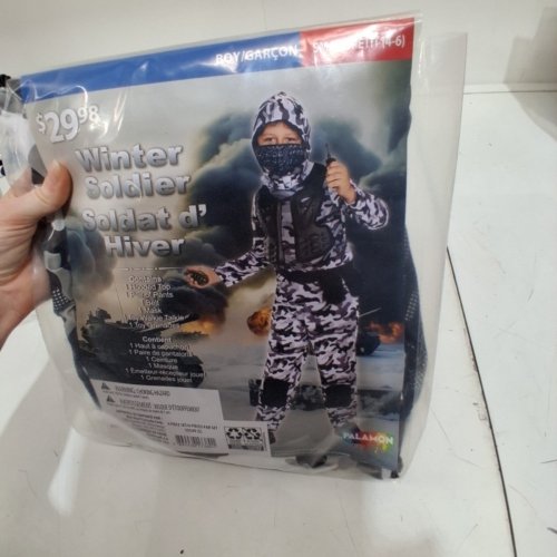 6PC PALAMON WINTER SOLDIER COSTUME - SMALL (4-6) - BLACK, GRAY AND WHITE CAMOUFLAGE (STYLE: 30549 (S)) image 4