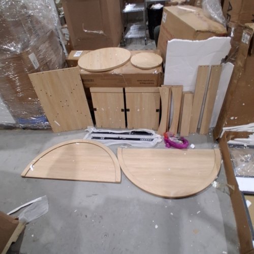 EXTENDABLE ROUND DINING TABLE WITH CENTER SHELF - 43" - 59" - NATURAL (MODEL: QC25043002-NATURAL) image 4