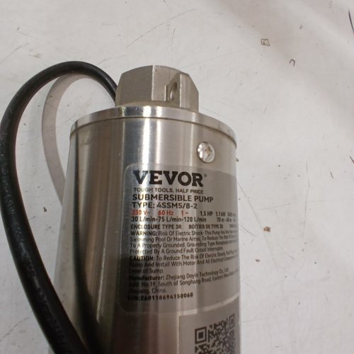 DEEP WELL SUBMERSIBLE PUMP WITH 33FT CORD EXTERNAL CONTROL BOX, STAINLESS STEEL WATER PUMP - 1.5 HP OUTPUT POWER, 110V, 37 GPM FLOW 276FT HEAD - STAINLESS STEEL(MODEL: ‎4SSM5/8-2) image 5
