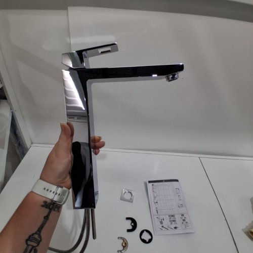 GROHE EUROCUBE EXTRA LARGE LAVATORY CENTERSET FAUCET - STARLIGHT CHROME (MODEL: 23670000) image 6