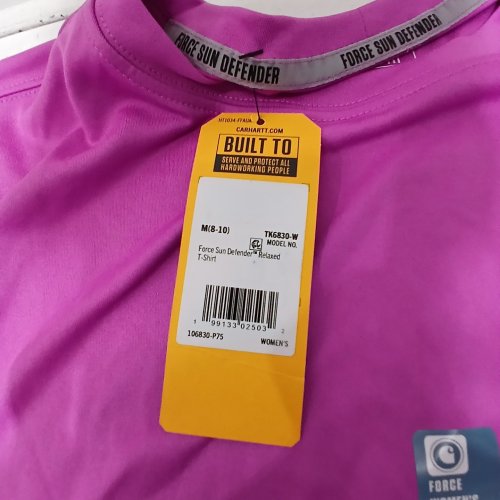 WOMEN'S CARHARTT FORCE SUN DEFENDER RELAXED T-SHIRT - MEDIUM- PINK (MODEL: TK6830-W) image 2