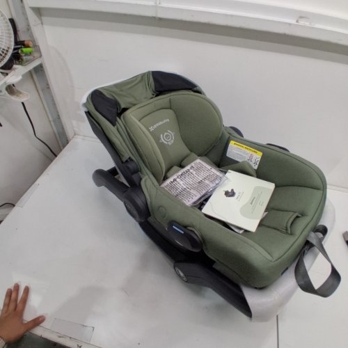 UPPABABY MESA V3 INFANT CAR SEAT WITH ADJUSTABLE EPP FOAM HEADREST, SIDE IMPACT PROTECTION, AND 4TH REBOUND CARRY HANDLE - 4LBS-35LBS MAX - EVELYN MEADOW GREEN (MODEL:1003-MSA-CA-EVE) image 3