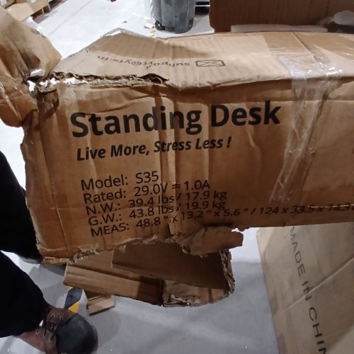 ELECTRIC STANDING DESK WITH MEMORY PRESETS, ANTI-COLLISION TECHNOLOGY, SOLID STEEL FRAME, CABLE MANAGEMENT TRAY, HOOKS, AND HEIGHT ADJUSTABLE - 48" X 24" - WHITE/MAPLE TOP (MODEL: S35) image 2