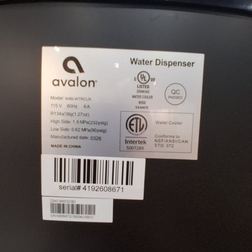 AVALON 3-TEMPERATURE BIOGUARD BOTTOM FILL HOT AND COLD WATER DISPENSER FOR 3-5GAL JUGS - 13" X 41" X 12" - 400W - BLACK - (MODEL: A4BLWTRCLR) image 5