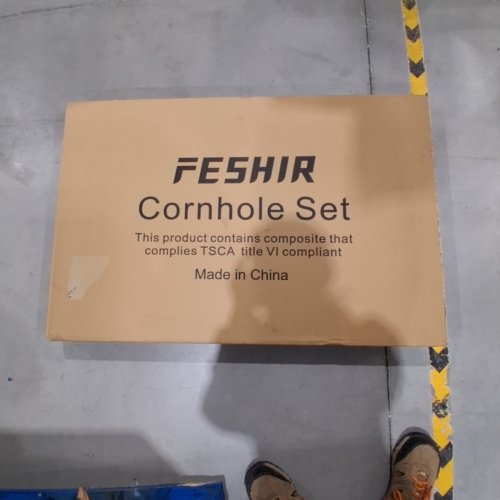 FESHIR CORNHOLE BOARD SET WITH BEAN BAGS AND CARRY CASE - 2FT X 3FT - BLACK/RED (MODEL:CH401) image 2