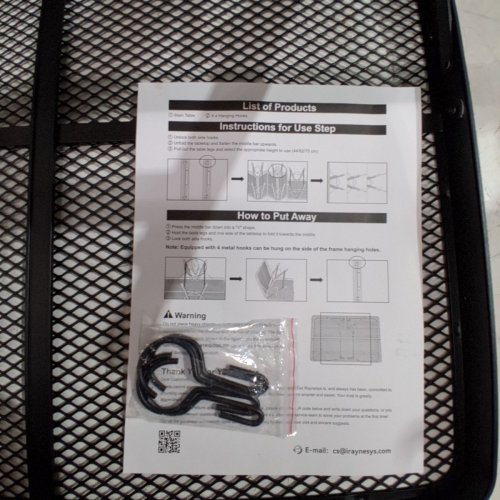 RAYNESYS FOLDABLE GRILL TABLE WITH MESH - 47.24" X 23.62" - BLACK (MODEL: P723314221472) image 3