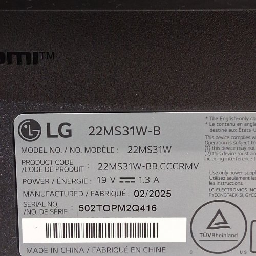 LG IPS FULL HD MONITOR WITH AMD FREESYNC - 100HZ - 22" - BLACK (MODEL: 22MS31W) image 7