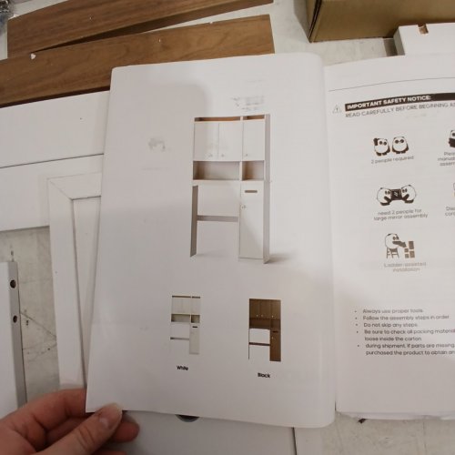 HAUOMS OVE RTHE TOILET STORAGE CABINET WITH DOORS - 8.7" X 69" X 35.5" - WHITE (MODEL: AJ-DJ505637) image 8