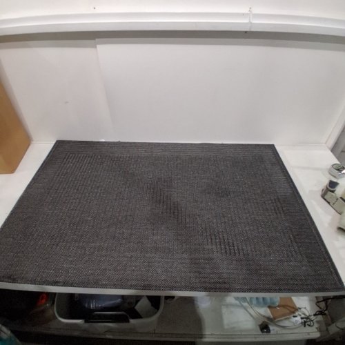 AMYRACEL INDOOR/OUTDOOR DOOR MAT - 4FT X 6FT - GREY/BLACK image 2
