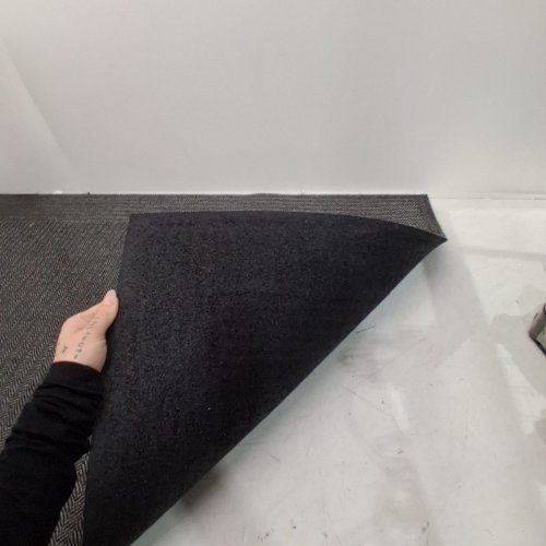 AMYRACEL INDOOR/OUTDOOR DOOR MAT - 4FT X 6FT - GREY/BLACK image 3