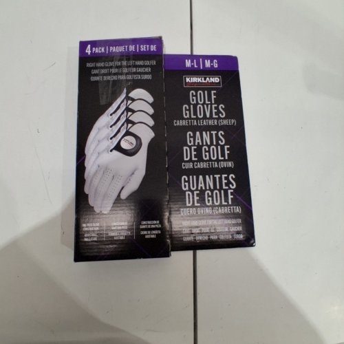 4PK KIRKLAND SIGNATURE PREMIUM CABRETTA LEATHER GOLF GLOVES - RIGHT HAND - MEDIUM/LARGE - WHITE (MODEL: 1819560) image 5