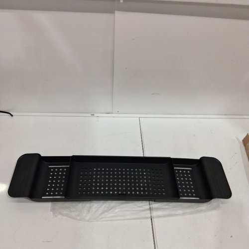 STAIYSM EXPANDABLE PLASTIC BATHTUB CADDY TRAY TABLE WITH MESH HOLES FOR DRAINAGE - 22 - 30" - BLACK image 4