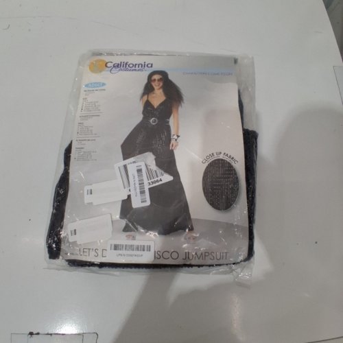 2PC WOMENS CALIFORNIA COSTUMES LETS DANCE DISCO JUMPSUIT - LARGE - BLACK image 2