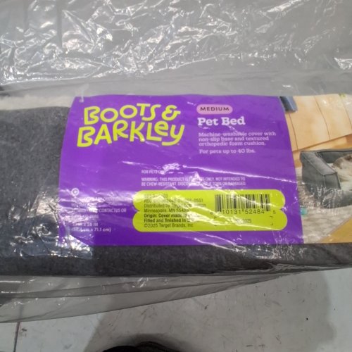 BOOTS & BARKLEY ORTHOPEDIC PET BED - MEDIUM, 23" X 28" - GRAY image 3