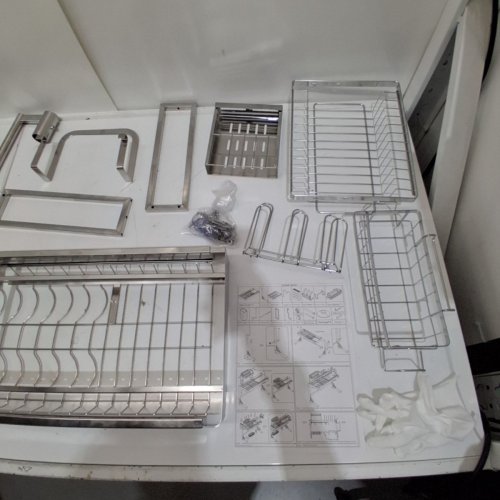 STAINLESS STEEL OVER THE SINK DISH DRYING RACK - SILVER image 3
