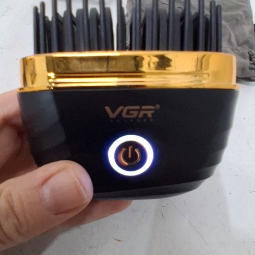 VGRCORDLESS HAIR STRAIGHTENER BRUSH UP TO 180°C - BLACK/GOLD (MODEL:V-585) image 2