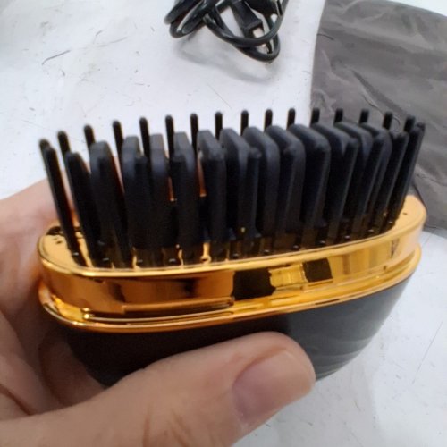 VGRCORDLESS HAIR STRAIGHTENER BRUSH UP TO 180°C - BLACK/GOLD (MODEL:V-585) image 4