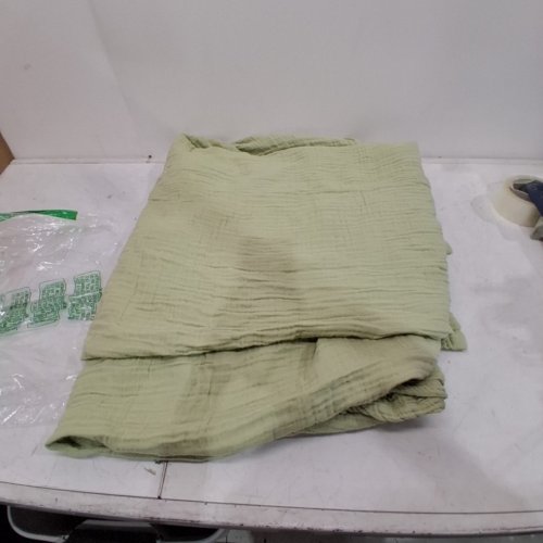 THREADMILL MUSLIN THROW BLANKET - QUEEN - SAGE GREEN image 3