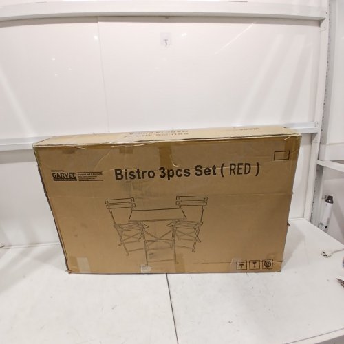 3PC GARVEE STEEL PATIO BISTRO SET - RED (MODEL: PPG_345VRCMB) image 2