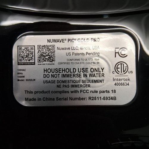 NUWAVE GOLD PRO PRECISION INDUCTION COOKTOP - 12” HEAT-RESISTANT COOKING SURFACE - 1500W - BLACK (MODEL: 30292LW) image 5