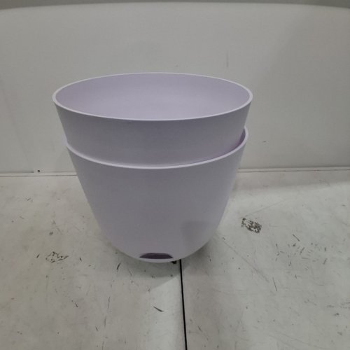 ROOM ESSENTIALS SELF-WATERING PLASTIC PLANTER POT - 12" - WHITE image 5