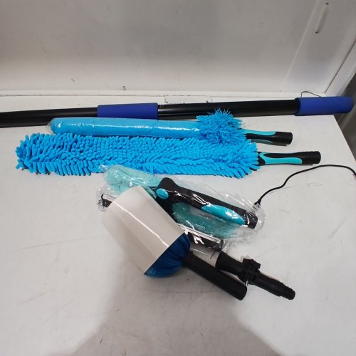 HOMPOEM TELESCOPIC EXTENDABLE HIGH REACH DUSTER SQUEEGEE POLE KIT - 20FT/3.6-12FT EXTENSION - BLACK/BLUE image 3