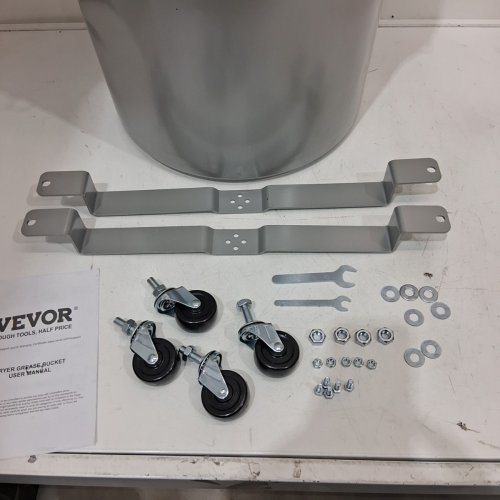 VEVOR FRYER GREASE BUCKET WITH WHEELS - 16 GAL - SILVER (MODEL: GLT-16GAL) image 4