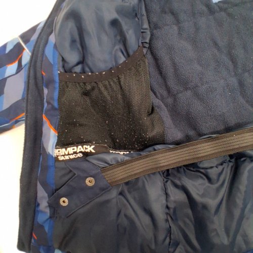 BOYS STORMPACK HOODED SNOW JACKET - SIZE 6 - BLUE/GEOMETRIC PRINT image 4