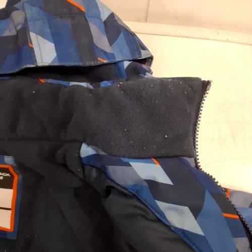BOYS STORMPACK HOODED SNOW JACKET - SIZE 6 - BLUE/GEOMETRIC PRINT image 5