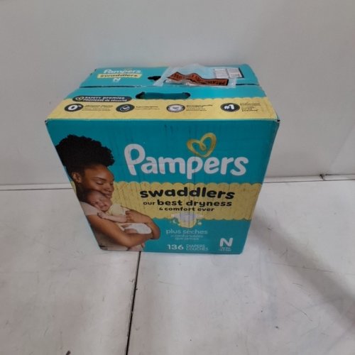 136PK PAMPERS SWADDLERS SKIN SAFE DISPOSABLE DIAPERS - NEWBORN image 2