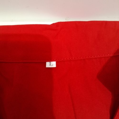 WOMEN'S LINEN 3/4 SLEEVE BLOUSE - LARGE - RED image 2