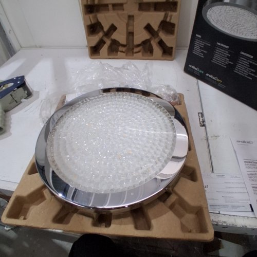 ARTIKA FLUSH MOUNT GLITTER CEILING LIGHT FIXTURE - 13.5" X 2.4" - CHROME (MODEL: CLGL-C1 / 1373426) image 2