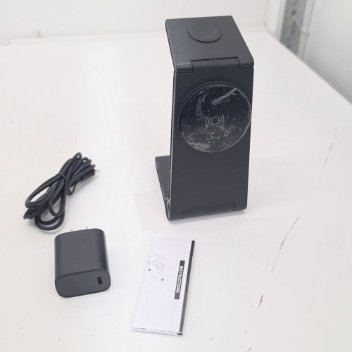 JUST WIRELESS 3-IN-1 FOLDABLE DESKTOP MAGNETIC CHARGING STATION FOR APPLE & ANDROID DEVICES - BLACK (MODEL: 04097-V) image 2