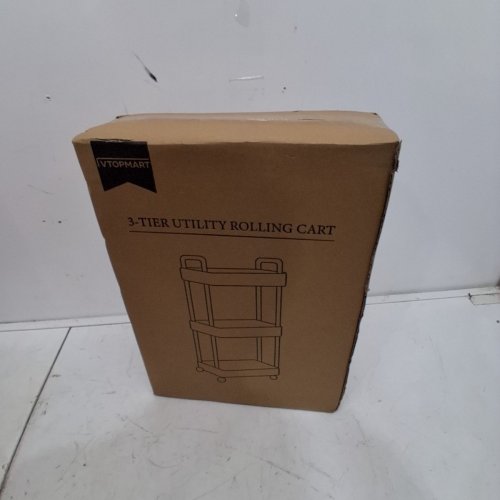 VTOPMART 3-TIER MULTIPURPOSE PLASTIC ROLLING UTILITY CART - BLACK (MODEL: SVM02006-CA) image 2