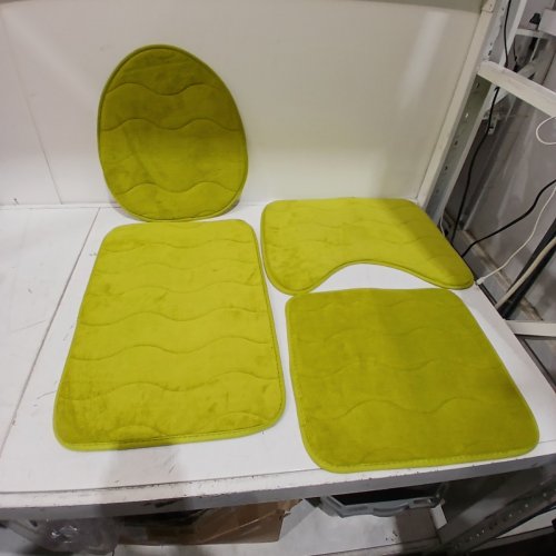 4PC MICROFIBER NON SLIP BATHMAT SET - GREEN image 2