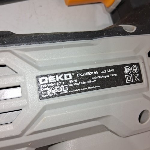 DEKO CORDED JIG SAW - 65 MM WOOD/6 MM STEEL CUTTING CAPACITY - GRAY / ORANGE (MODEL: DKJS55XL65) image 3