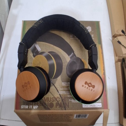 HOUSE OF MARLEY FREEDOM COLLECTION STIR IT UP WIRED ON-EAR HEADPHONES - BLACK / HARVEST (MODEL: EM-FH013-HAA) image 2