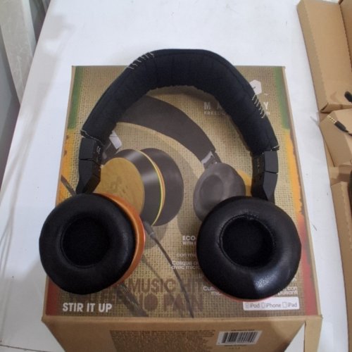 HOUSE OF MARLEY FREEDOM COLLECTION STIR IT UP WIRED ON-EAR HEADPHONES - BLACK / HARVEST (MODEL: EM-FH013-HAA) image 4