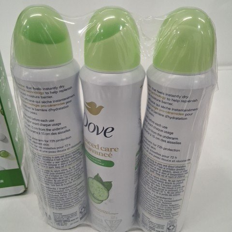3PK DOVE ADVANCED CARE SPRAY DEODORANT - 107G EACH - COOL ESSENTIALS image 3
