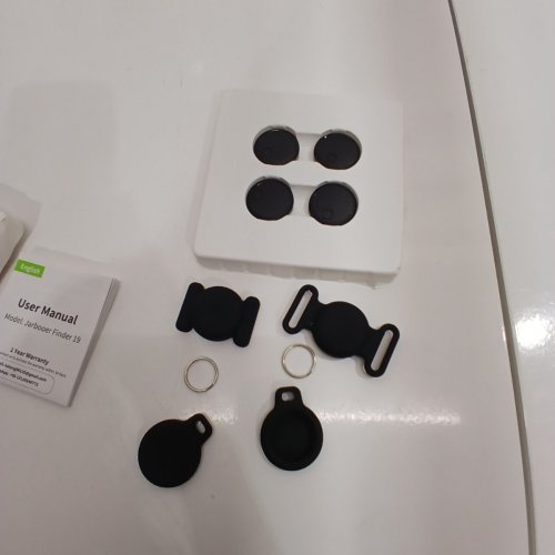 4PK JARBOOER APPLE MFI-CERTIFIED BLUETOOTH AIR TRACKERS WITH SILICONE CASES - WORKS WITH APPLE FIND MY APP - BLACK (MODEL: FINDER 19) image 3