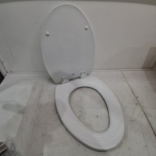 BEMIS ENAMEL WOOD TOILET SEAT COVER- 17 7/16" - WHITE (MODEL: 1500EC-000) image 3