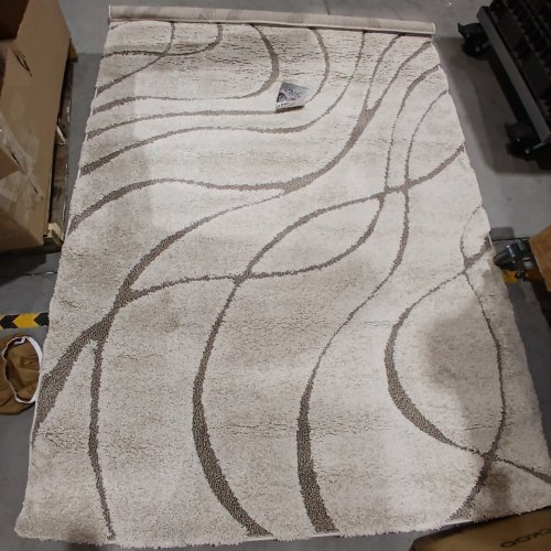 SAFAVIEH FLORIDA SHAG COLLECTION NON-SHEDDING AREA RUG - 5FT 3" X 7FT 7" - BEIGE / CREAM (STYLE: SG471-1113-5) image 3