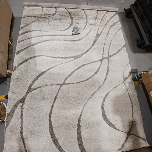 SAFAVIEH FLORIDA SHAG COLLECTION NON-SHEDDING AREA RUG - 5FT 3" X 7FT 7" - BEIGE / CREAM (STYLE: SG471-1113-5) image 4